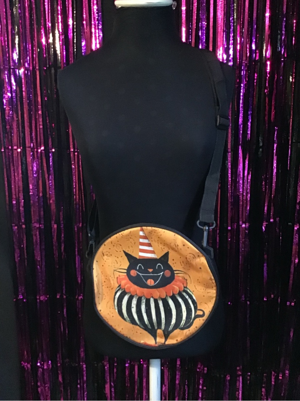 Retro Clown Cat Crossbody Bag